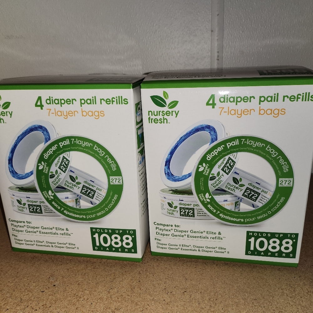 Nursery Fresh diaper pail refills 2 sets of 4 diaper refills